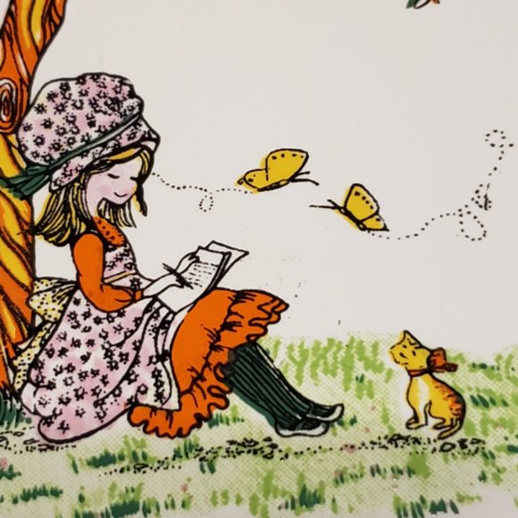 Holly Hobbie Wooden Jewelry Box, Vintage Lidded Red Lined Trinket Box - Picture 8 of 8